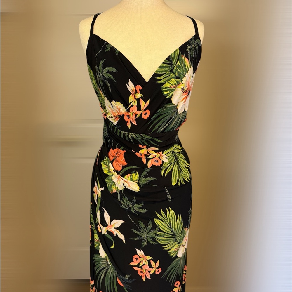 RACHEL Rachel Roy Black Floral Midi Dress - Picture 2 of 3